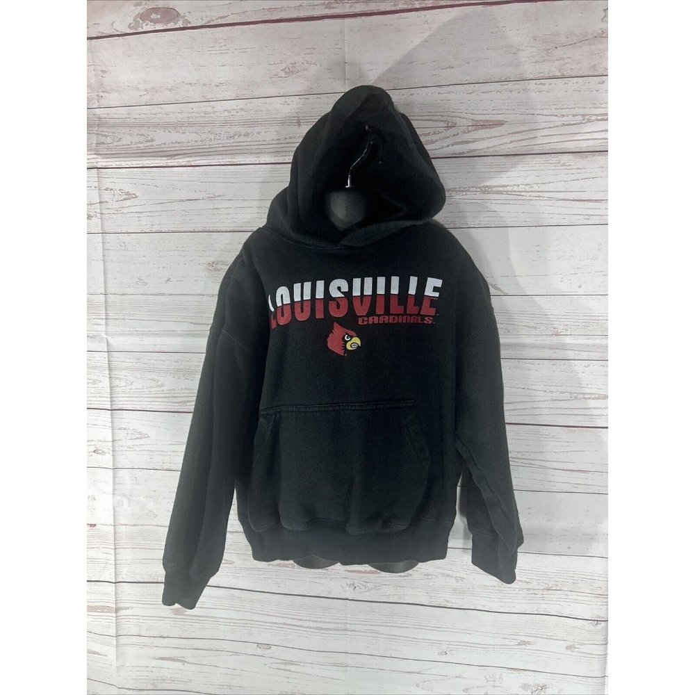 Kid N Me Sportswear Fleece lined pullover hoodie Youth Boys Size M 10-12 Black